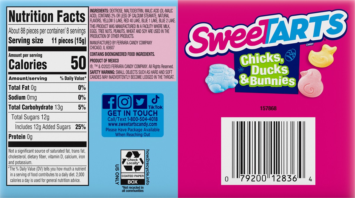 slide 5 of 9, SweeTARTS Chicks, Ducks & Bunnies 07444 157868 Easter 4.5 oz, 4.5 oz