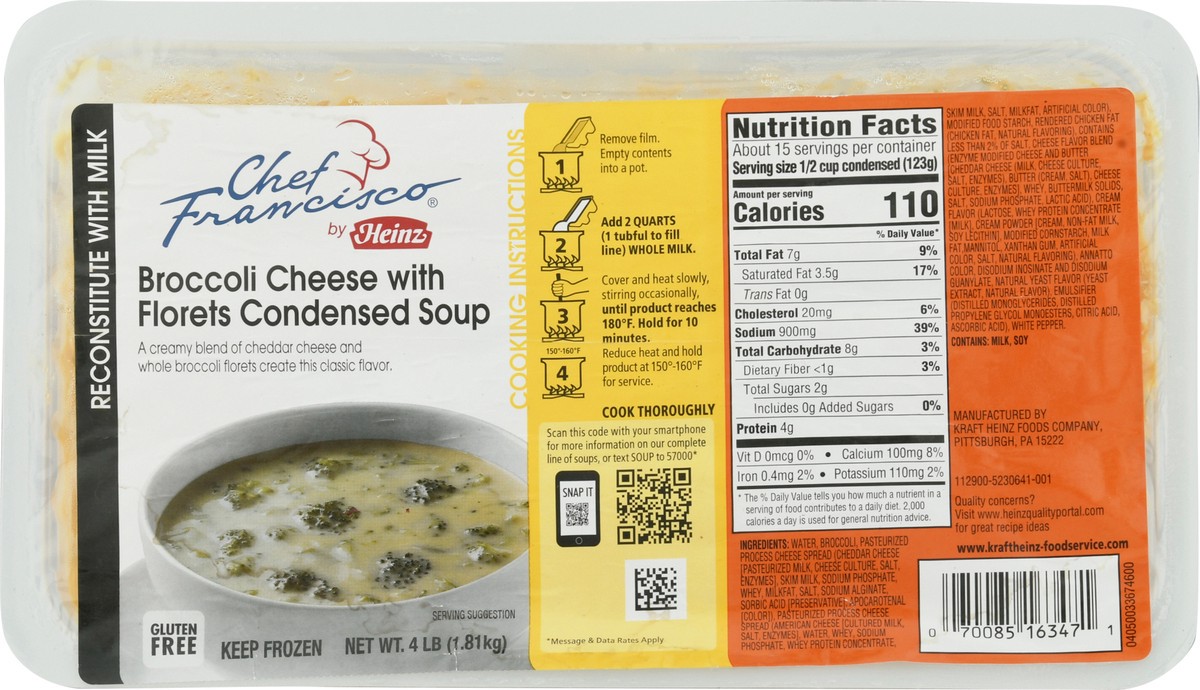 slide 5 of 14, Chef Francisco Broccoli Cheese with Florets Condensed Soup 4 lb, 4 lb