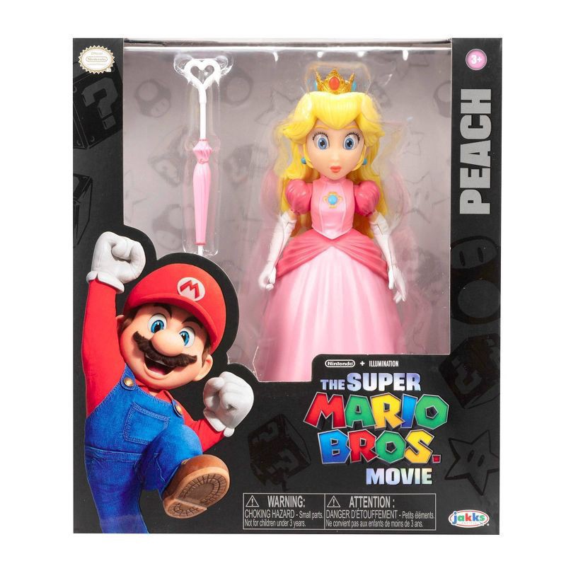 slide 4 of 5, Nintendo The Super Mario Bros. Movie Peach Figure with Umbrella Accessory, 1 ct