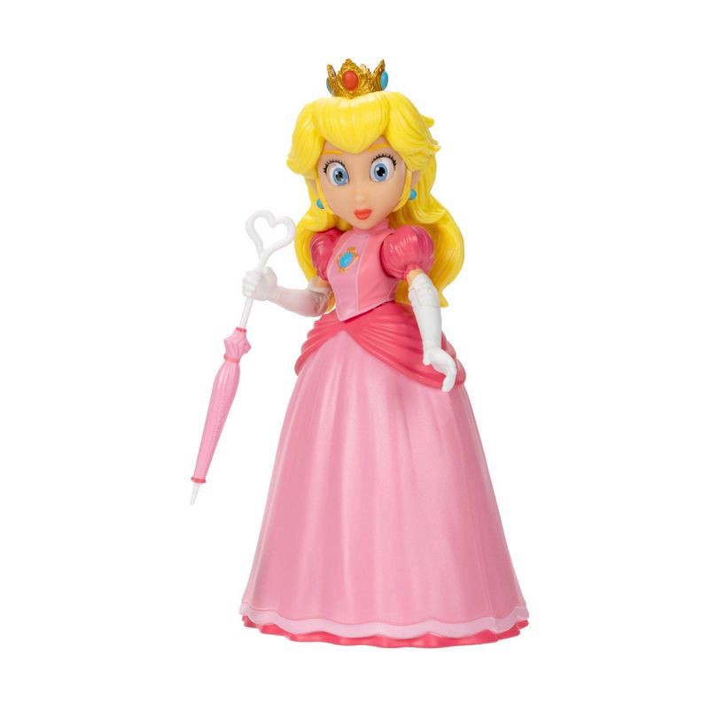 slide 3 of 5, Nintendo The Super Mario Bros. Movie Peach Figure with Umbrella Accessory, 1 ct