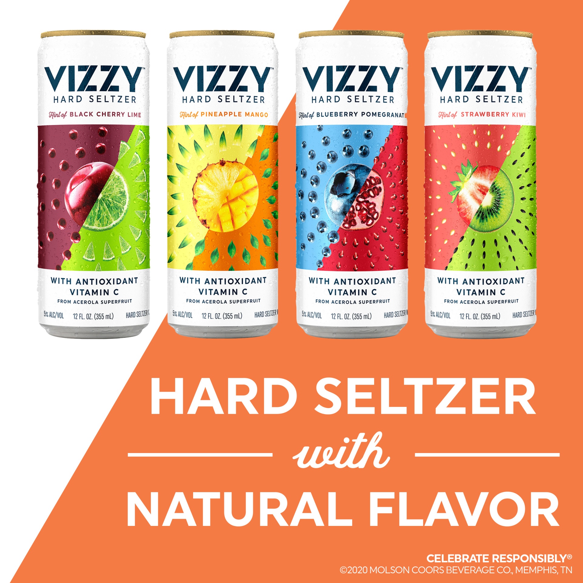 slide 4 of 7, Vizzy Hard Seltzer Variety In Cans, 12 ct; 12 fl oz