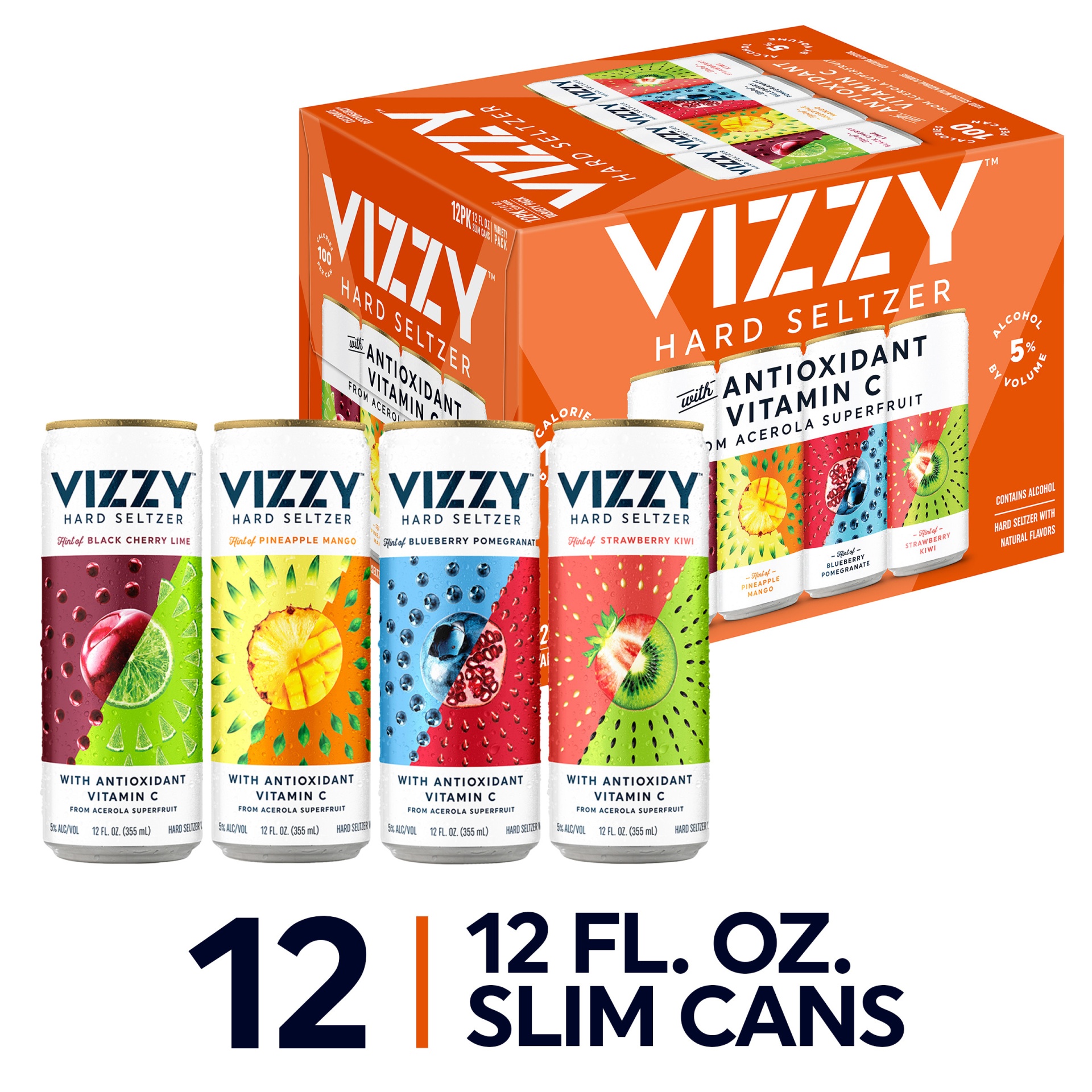 slide 6 of 7, Vizzy Hard Seltzer Variety In Cans, 12 ct; 12 fl oz