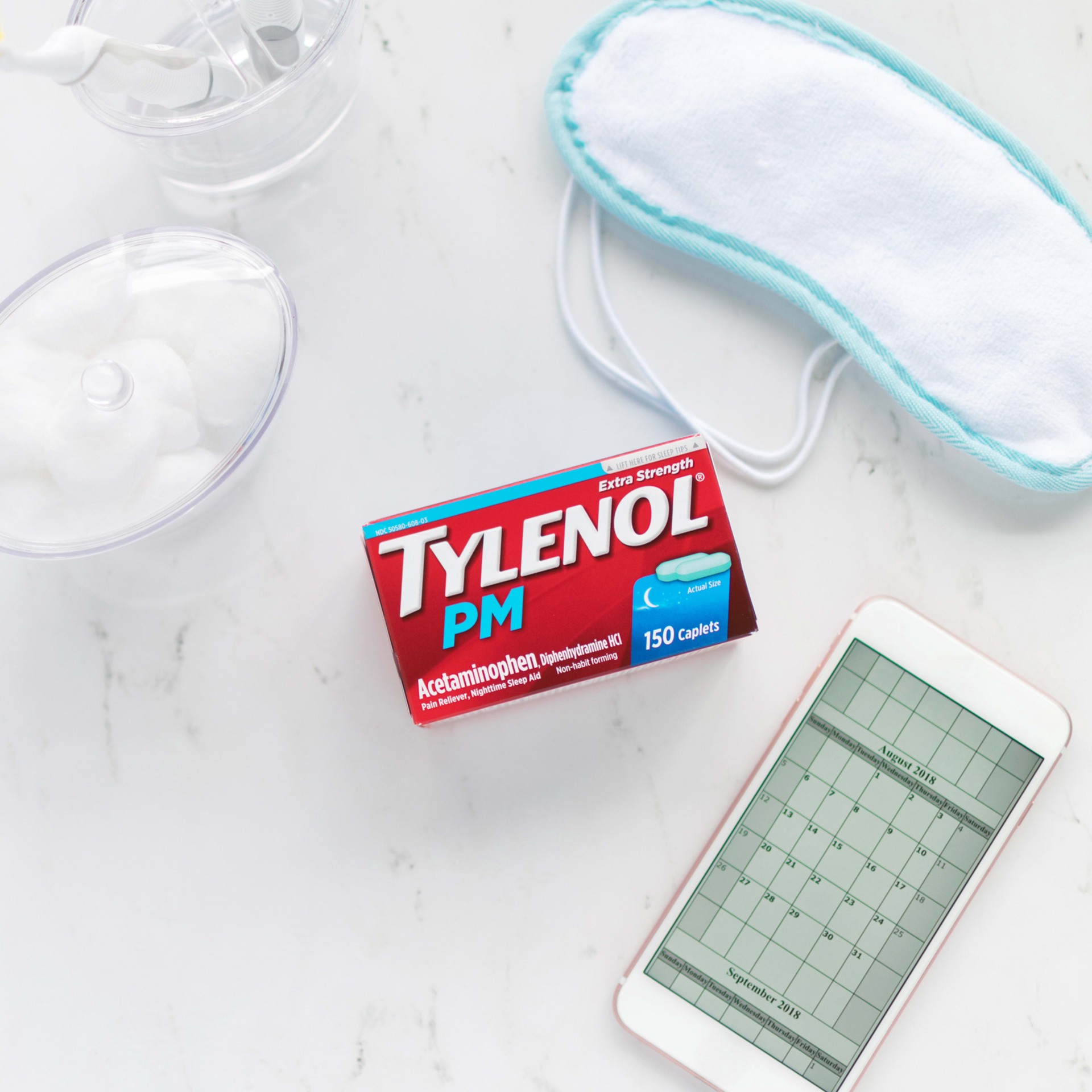 slide 4 of 10, Tylenol PM Extra Strength Nighttime Pain Reliever & Sleep Aid Caplets, 500 mg Acetaminophen, 100 ct