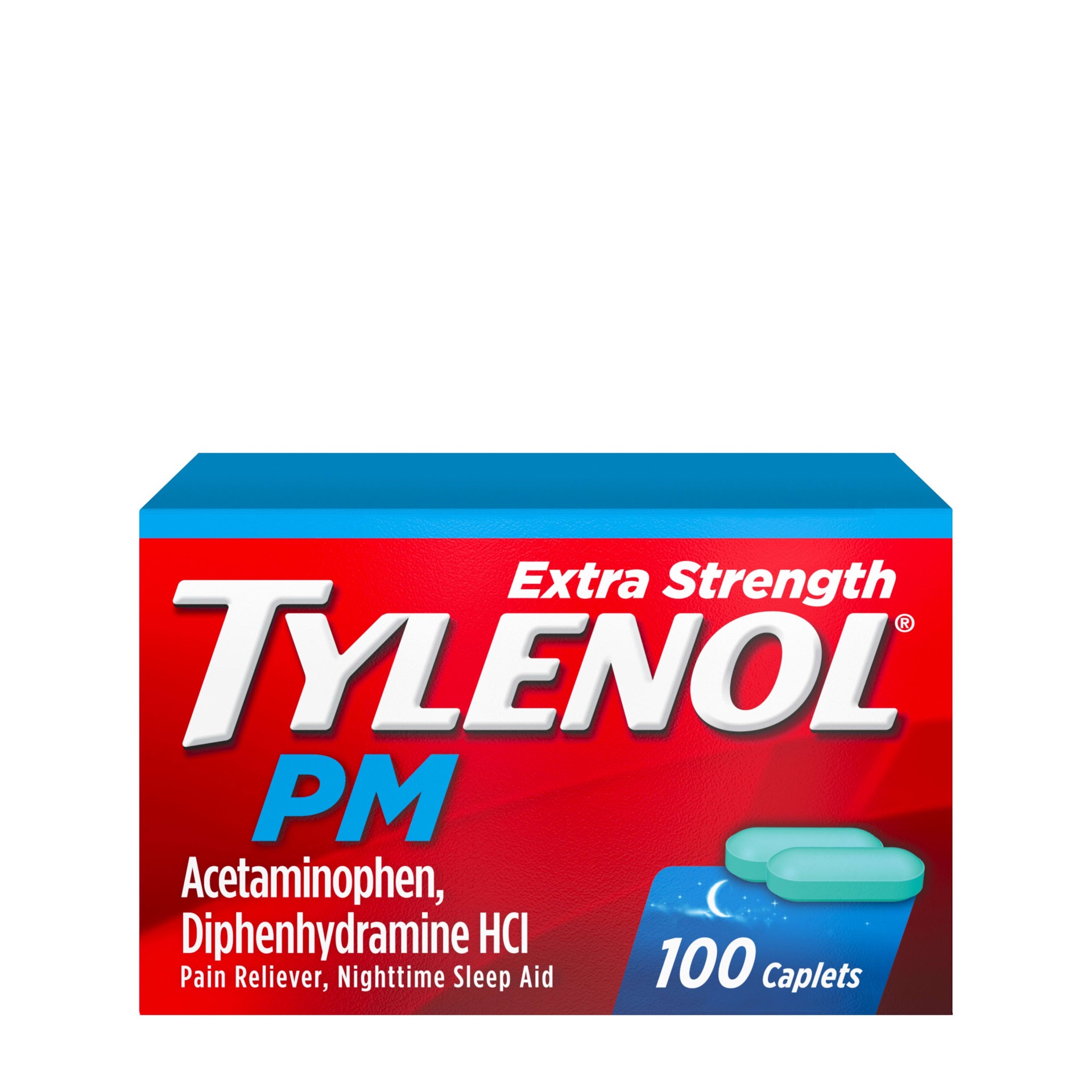 slide 1 of 10, Tylenol PM Extra Strength Pain Reliever & Sleep Aid Caplets - Acetaminophen - 100ct, 100 ct