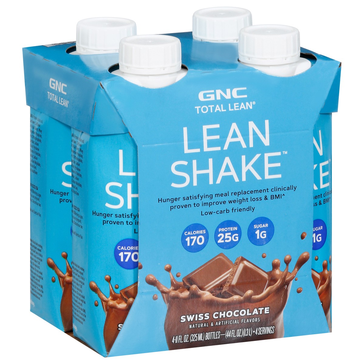 slide 2 of 9, GNC Total Lean Swiss Chocolate Lean Shake 4 - 11 fl oz Bottles, 4 ct