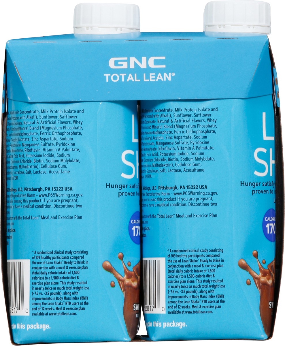 slide 7 of 9, GNC Total Lean Swiss Chocolate Lean Shake 4 - 11 fl oz Bottles, 4 ct