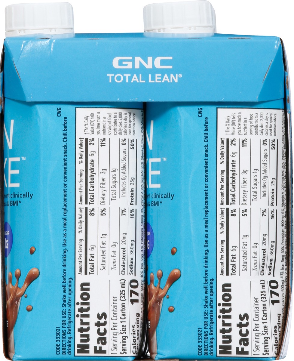 slide 8 of 9, GNC Total Lean Swiss Chocolate Lean Shake 4 - 11 fl oz Bottles, 4 ct