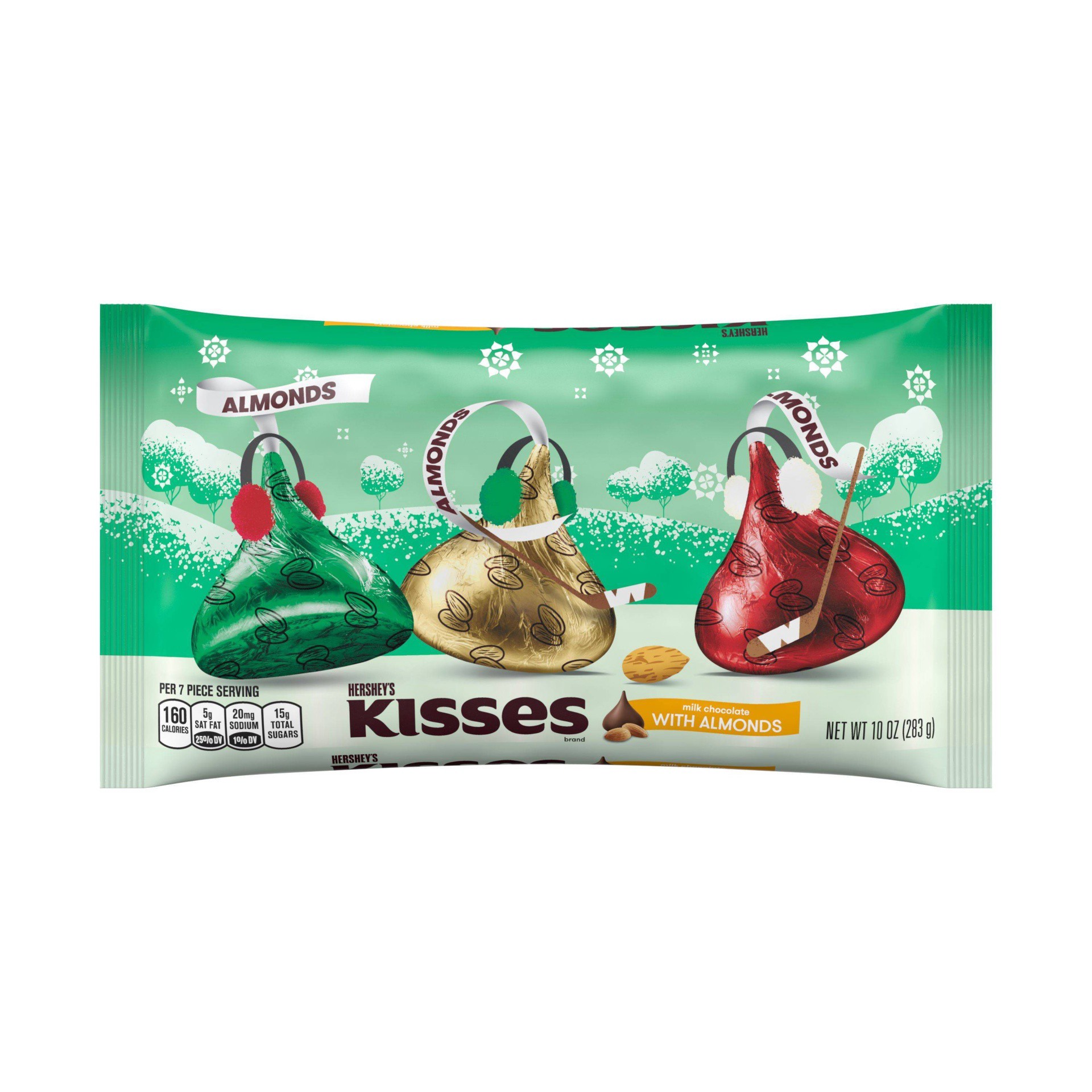 slide 1 of 2, Hershey's Holiday Milk Chocolate Kisses with Almonds, 10 oz