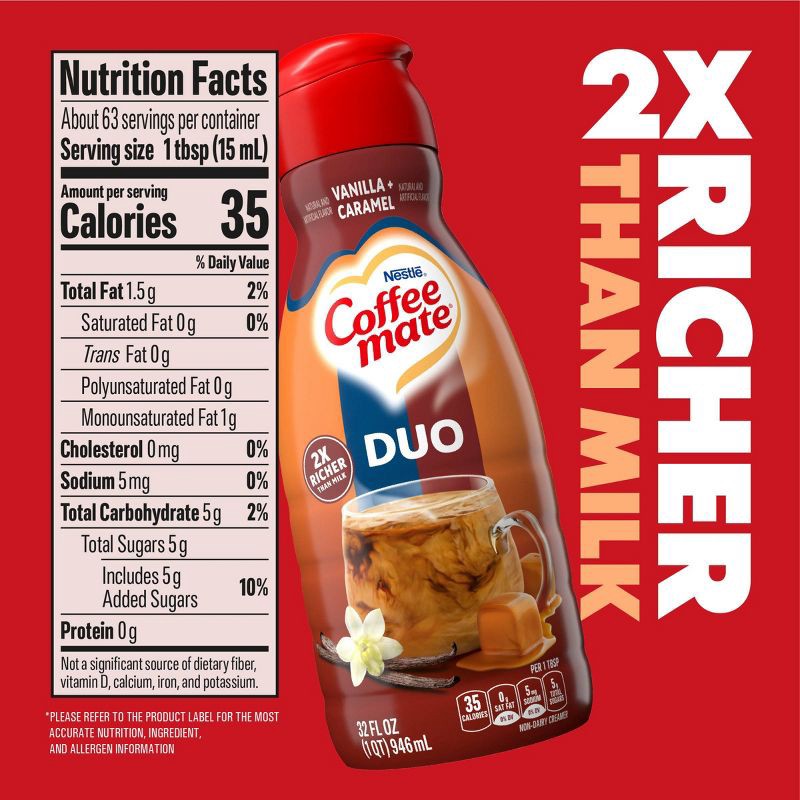 slide 7 of 11, Coffee mate Vanilla Caramel Coffee Creamer - 1qt (32 fl oz), 1 qt, 32 fl oz