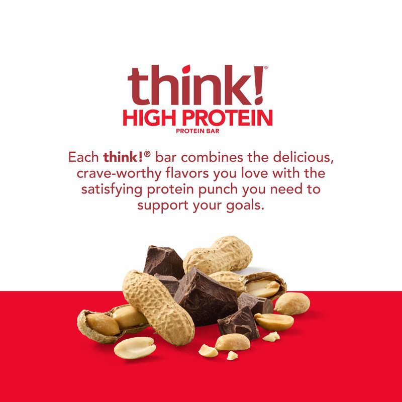 slide 3 of 9, think! High Protein Chunky Peanut Butter Bars - 5ct, 5 ct