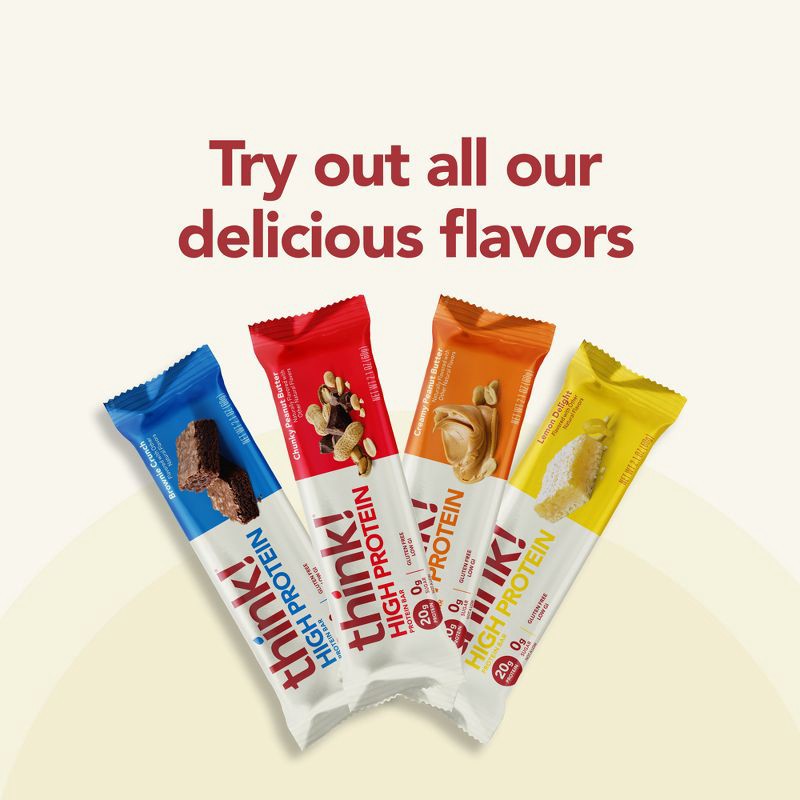 slide 6 of 6, think! Chunky Peanut Butter High Protein Bars - 20g Protein - 10.5oz/5ct, 20 gram, 10.5 oz, 5 ct