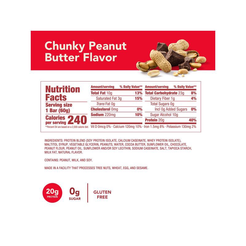 slide 9 of 9, think! High Protein Chunky Peanut Butter Bars - 5ct, 5 ct