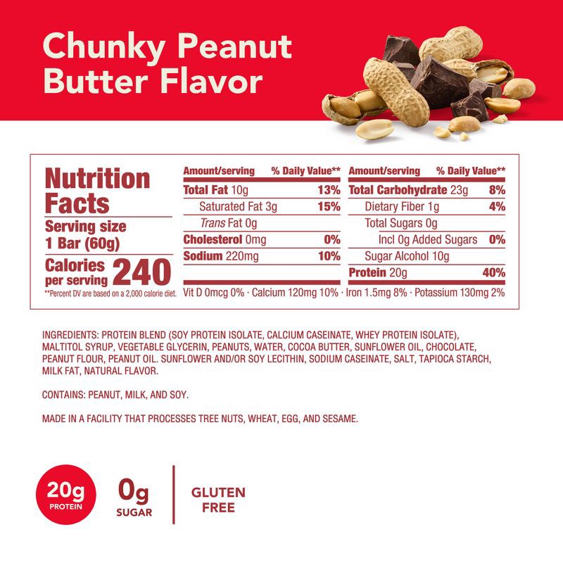 slide 2 of 10, think! Chunky Peanut Butter High Protein Bars - 20g Protein - 10.5oz/5ct, 20 gram, 10.5 oz, 5 ct