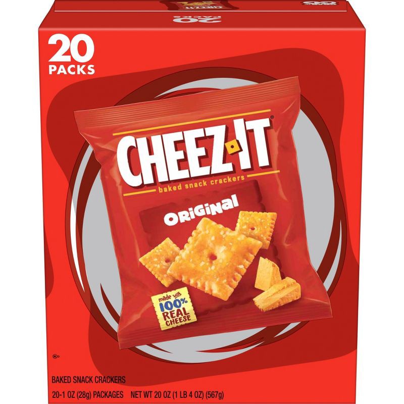 slide 1 of 9, Cheez-It Original Baked Snack Crackers - 1oz - 20ct, 1 oz, 20 ct