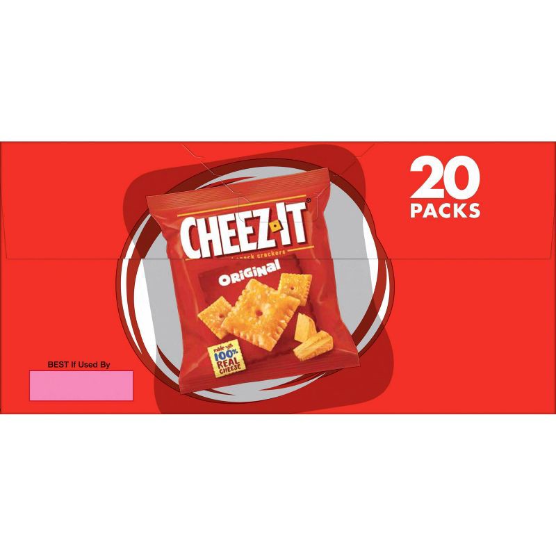 slide 7 of 8, Cheez-It Original Baked Snack Crackers - 1oz - 20ct, 1 oz, 20 ct