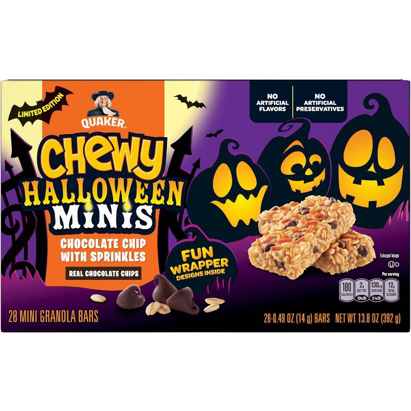 slide 4 of 5, Quaker Halloween Chewy Chocolate Chip Mini's - 28ct, 28 ct