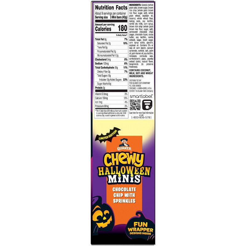 slide 3 of 5, Quaker Halloween Chewy Chocolate Chip Mini's - 28ct, 28 ct