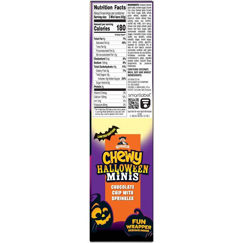slide 5 of 5, Quaker Halloween Chewy Chocolate Chip Mini's - 28ct, 28 ct