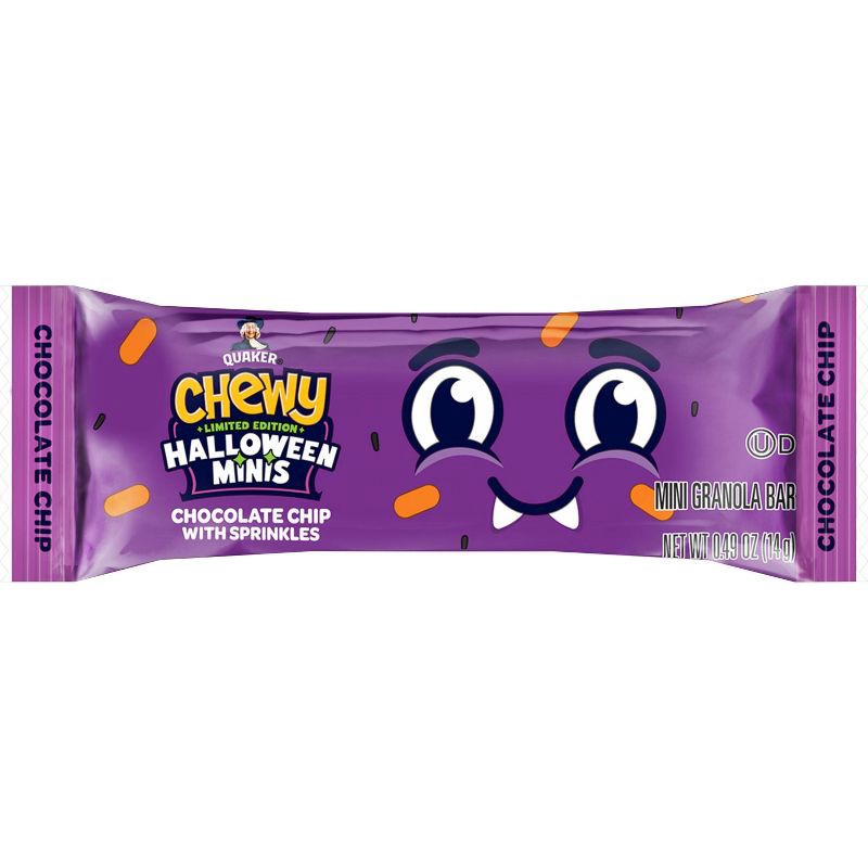 slide 4 of 8, Quaker Halloween Chewy Chocolate Chip Snack Bars Minis - 13.8oz/28ct, 13.8 oz, 28 ct