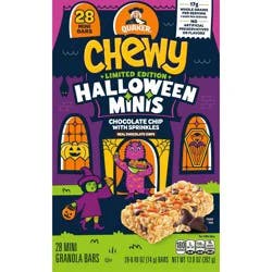 Quaker Halloween Chewy Chocolate Chip Snack Bars Minis - 13.8oz/28ct