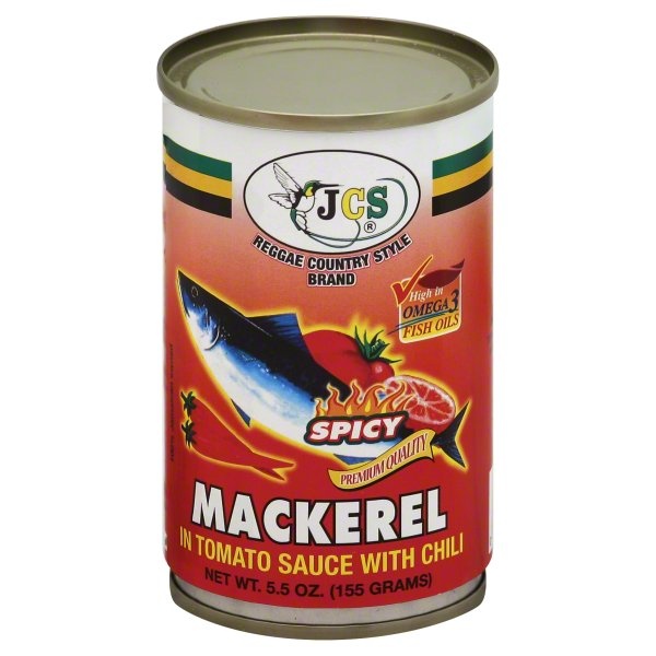 slide 1 of 2, JCS Jamaican Country Style Spicy Mackerel, 5.5 oz