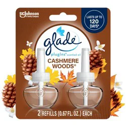 Glade Air Freshener Plug Ins Scented Oil Diffuser Refills - Cashmere Woods - 1.34 fl oz/2pk