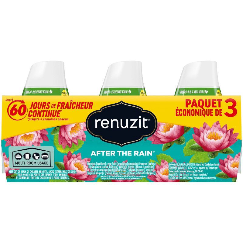 slide 2 of 5, Renuzit Gel Air Freshener - After the Rain - 7.0oz/3pk, 7.0 oz, 3 ct