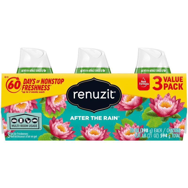 slide 1 of 5, Renuzit Gel Air Freshener - After the Rain - 7.0oz/3pk, 7.0 oz, 3 ct