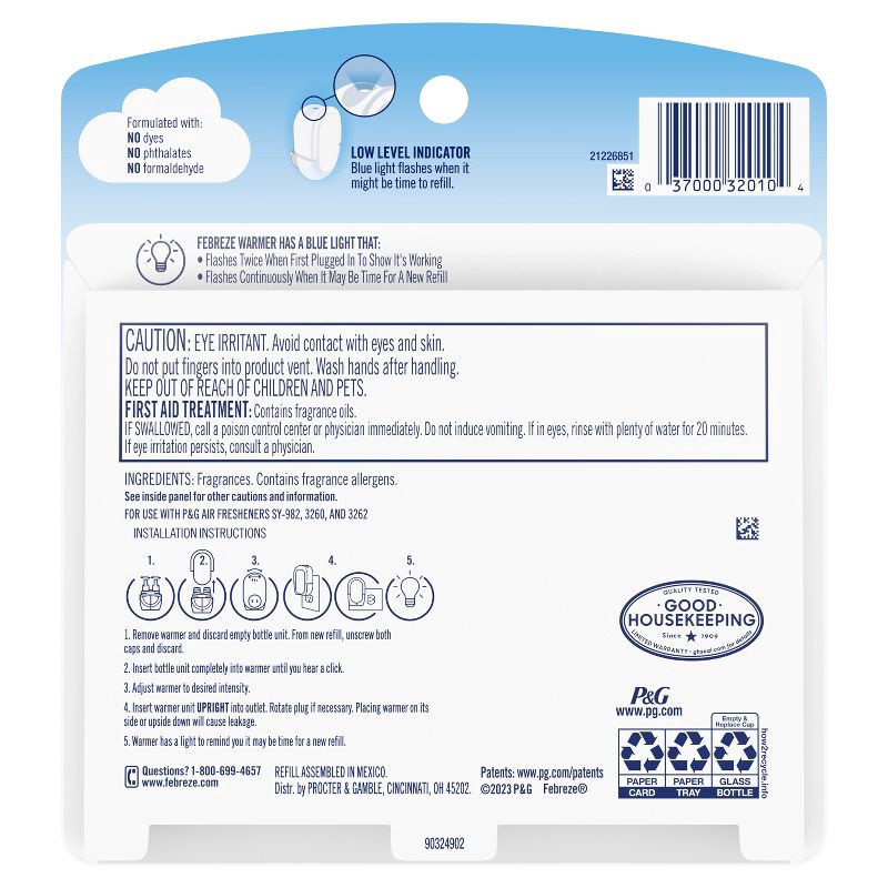 slide 13 of 13, Febreze Odor-Fighting Fade Defy Plug Air Freshener Refill - Gain Original - 1.75 fl oz/2pk, 1.75 fl oz, 2 ct