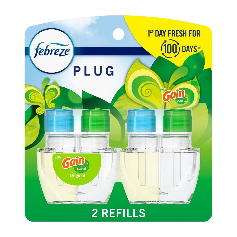 slide 1 of 13, Febreze Odor-Fighting Fade Defy Plug Air Freshener Refill - Gain Original - 1.75 fl oz/2pk, 1.75 fl oz, 2 ct