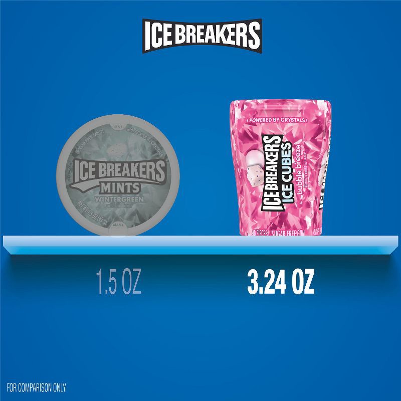 slide 7 of 7, Ice Breakers Ice Cubes Bubble Breeze Sugar Free Gum - 40ct, 40 ct