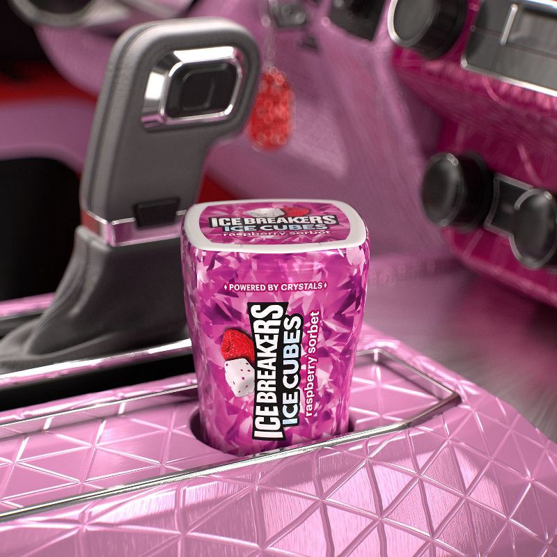 slide 3 of 7, Ice Breakers Ice Cubes Raspberry Sorbet Sugar Free Gum - 40ct, 40 ct