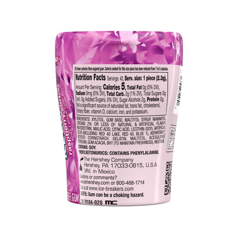 slide 4 of 7, Ice Breakers Ice Cubes Raspberry Sorbet Sugar Free Gum - 40ct, 40 ct