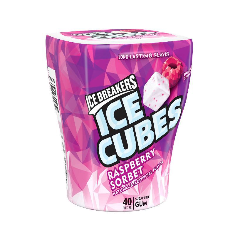 slide 1 of 3, Ice Breakers Ice Cubes Raspberry Sorbet Sugar Free Gum - 40ct, 40 ct