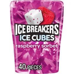 Ice Breakers Ice Cubes Raspberry Sorbet Sugar Free Gum - 40ct