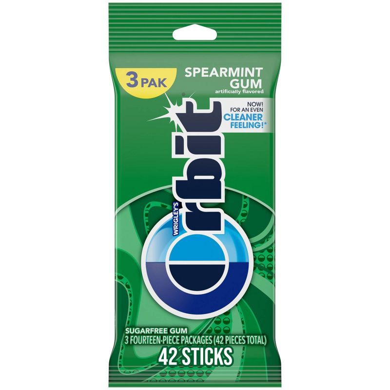 slide 1 of 6, Orbit Spearmint Sugarfree Gum Multipack - 14 sticks/3pk, 3 ct