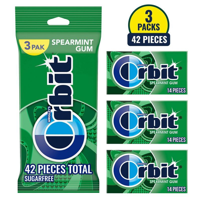 slide 11 of 11, Orbit Spearmint Sugar-Free Gum Multipack - 14ct/3pk, 14 ct, 3 ct