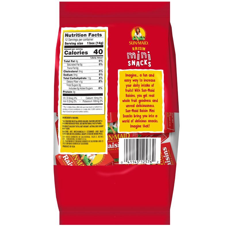 slide 2 of 12, Sun-Maid California Sun-Dried Raisins Mini Snack Box - .05oz / 12ct, .05 oz, 12 ct