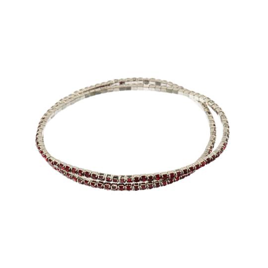slide 1 of 3, Crystal Lane Diy Silver & Siam Rhinestones Bracelets, 2ct., 2 ct