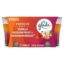 Glade 2-in-1 Two Pack Candles Hawaiian Breeze & Vanilla Passion Fruit - 6.8oz/2ct