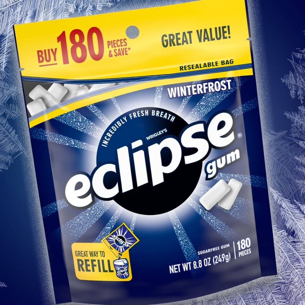 slide 3 of 9, Eclipse Winterfrost Sugar Free Chewing Gum, Value Pack - 180ct, 180 ct