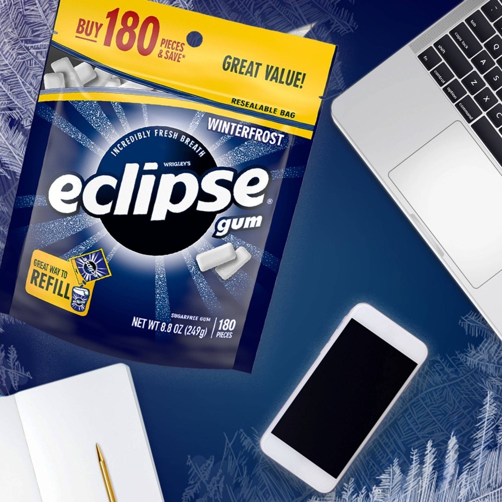 slide 6 of 9, Eclipse Winterfrost Sugar Free Chewing Gum, Value Pack - 180ct, 180 ct