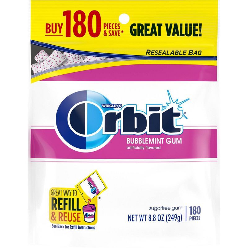 slide 1 of 8, Orbit Bubblemint Sugar Free Gum - 180ct, 180 ct