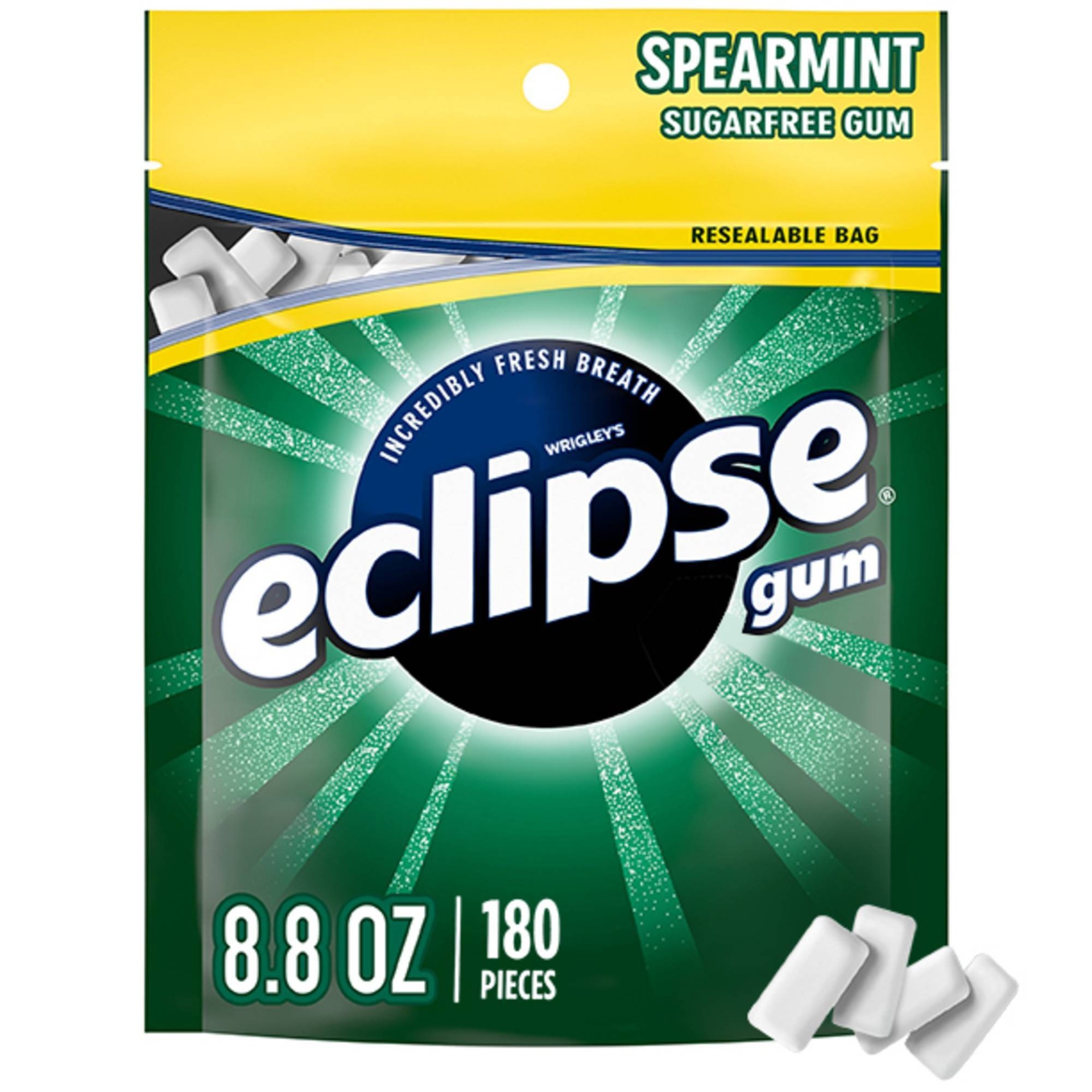 slide 1 of 9, Eclipse Spearmint Sugar-Free Gum - 180ct, 180 ct