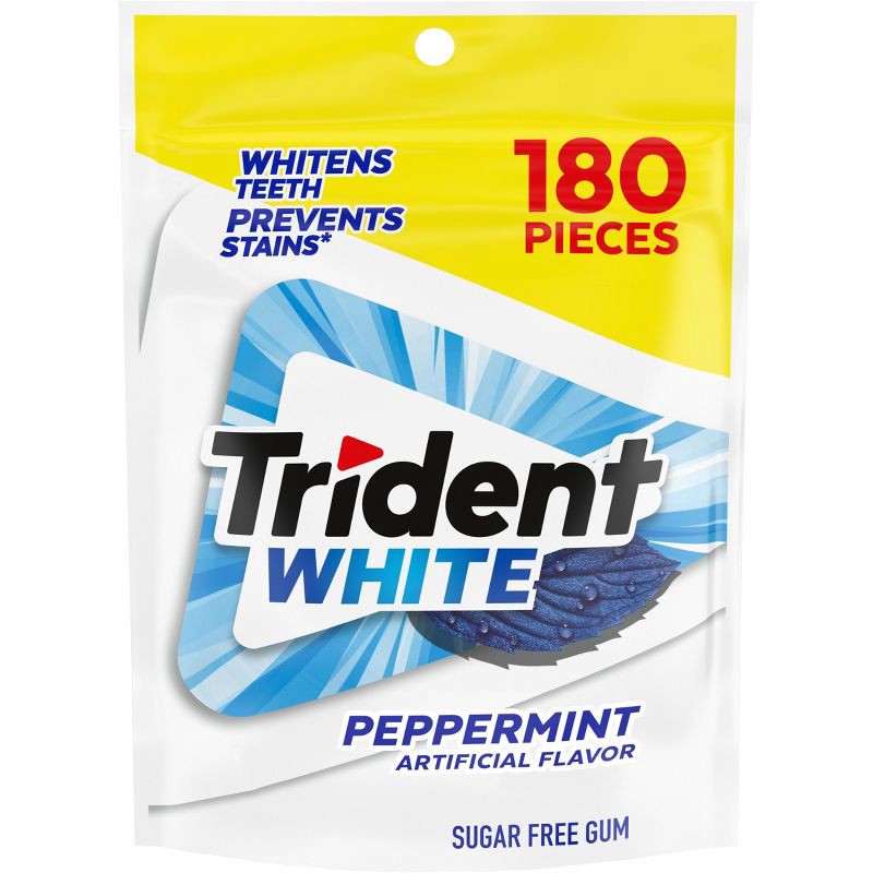 slide 1 of 1, Trident White Peppermint Sugar-Free Gum - 180ct, 180 ct