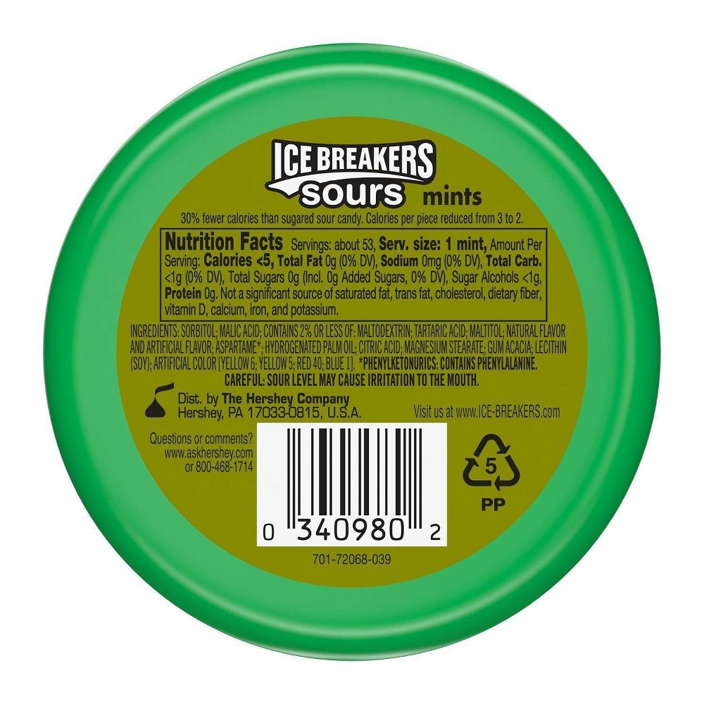 slide 3 of 3, Ice Breakers Sours Fruit Sugar Free Mint Candies - 1.5oz, 1.5 oz