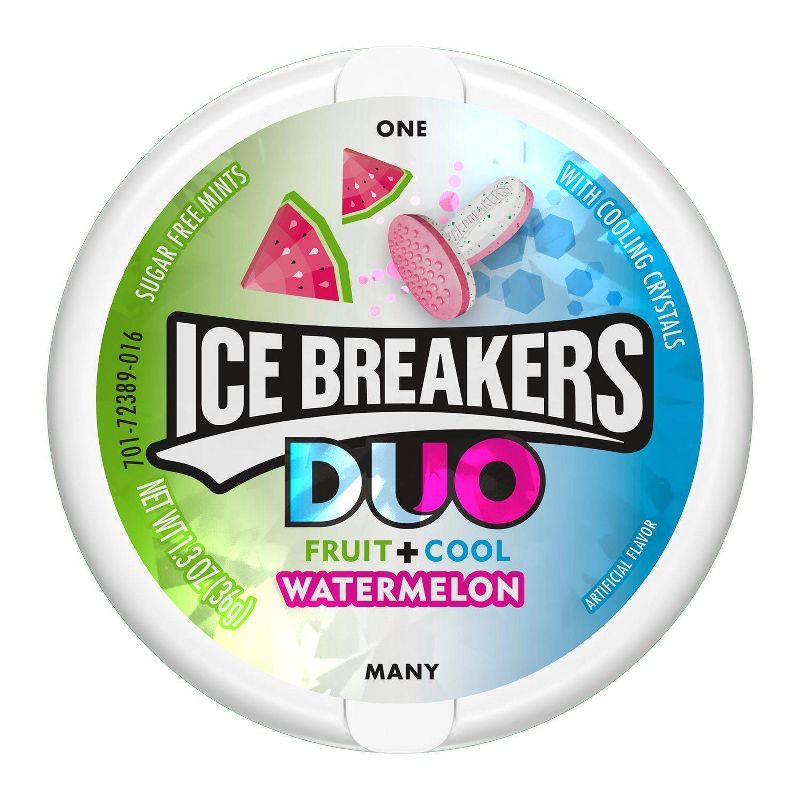 slide 3 of 3, Ice Breakers Duo Watermelon Sugar Free Mint Candies - 1.3oz, 1.3 oz
