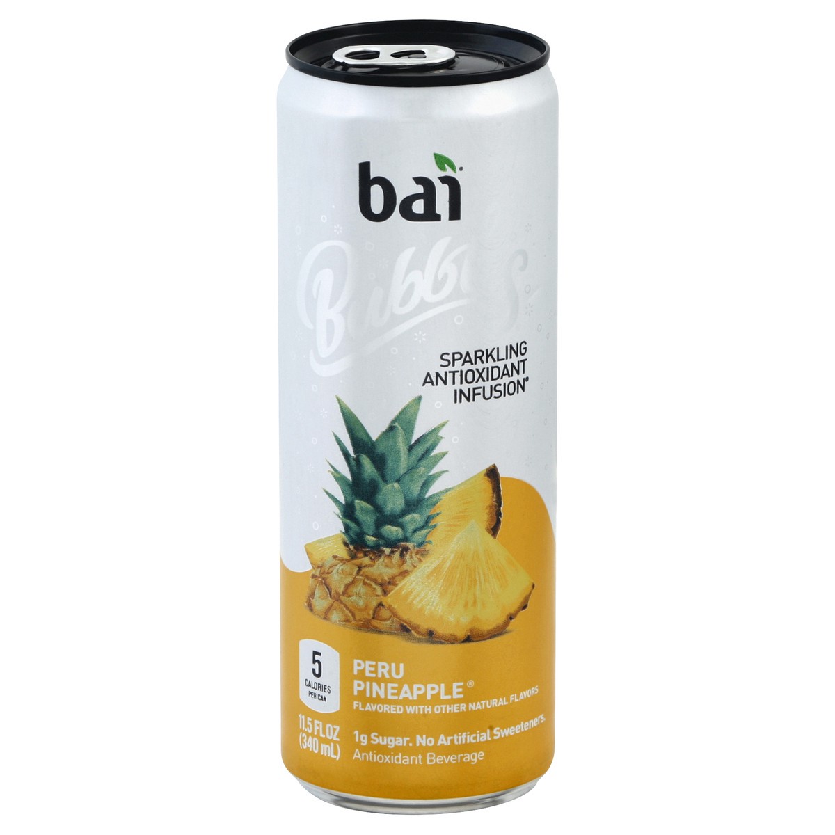 slide 4 of 5, Bai Bubbles Sparkling Water, Peru Pineapple, Antioxidant Infused Drinks, 11.5 Fluid Ounce Can, 11.50 fl oz