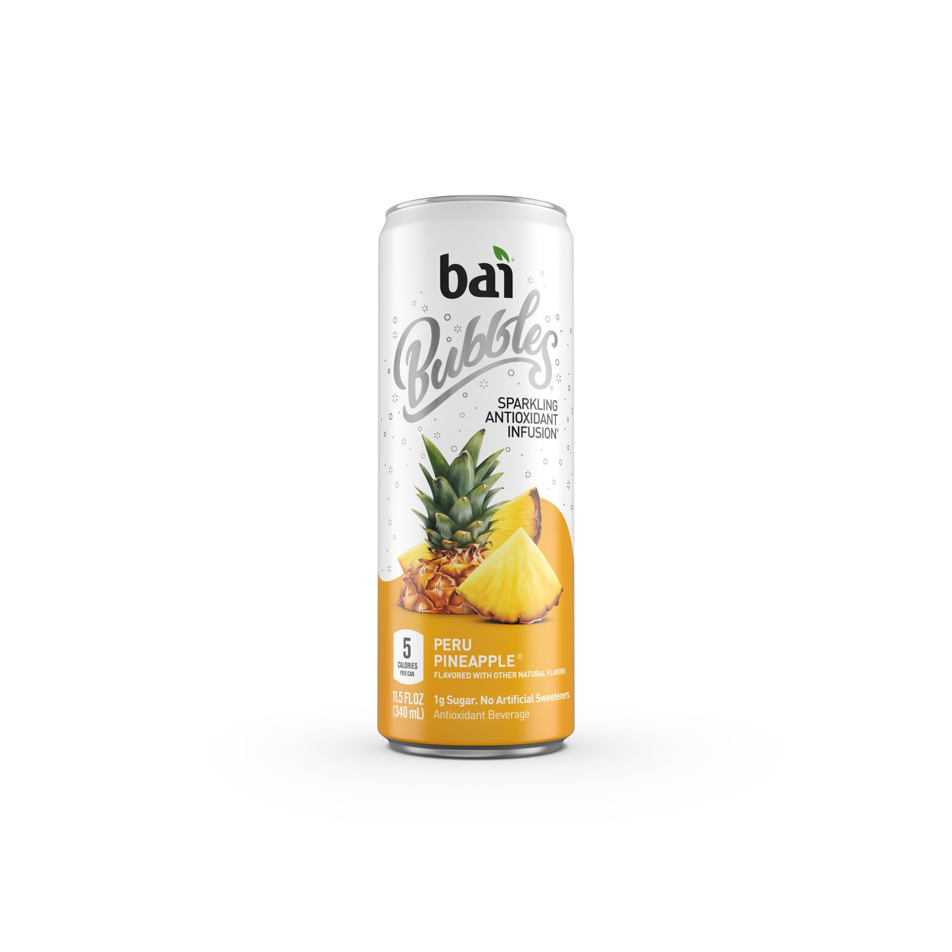 slide 1 of 5, Bai Bubbles Sparkling Water, Peru Pineapple, Antioxidant Infused Drinks, 11.5 Fluid Ounce Can, 11.50 fl oz