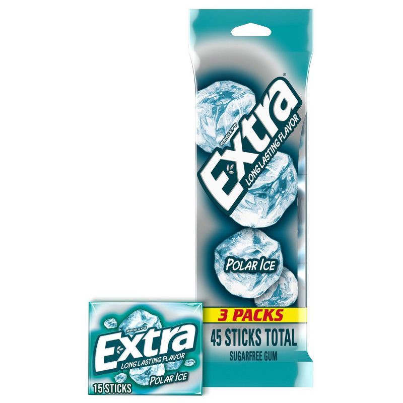 slide 1 of 9, Extra Sugar-Free Polar Ice Gum Multipack - 15ct/3pk, 15 ct, 3 ct